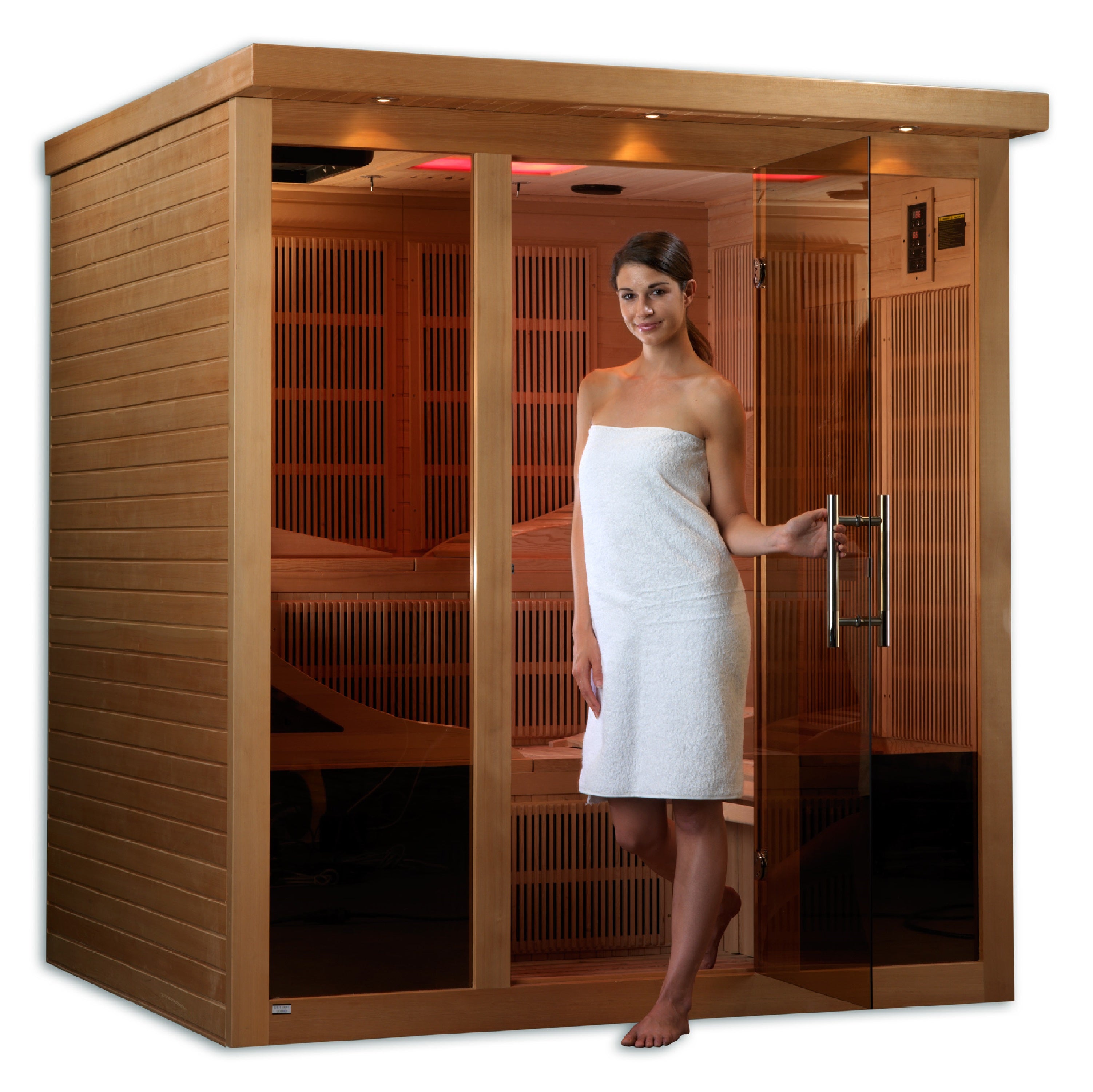 Golden Designs Monaco 6-person PureTech™ Near Zero EMF (Under 2MG) FAR Infrared Sauna (Canadian Hemlock)