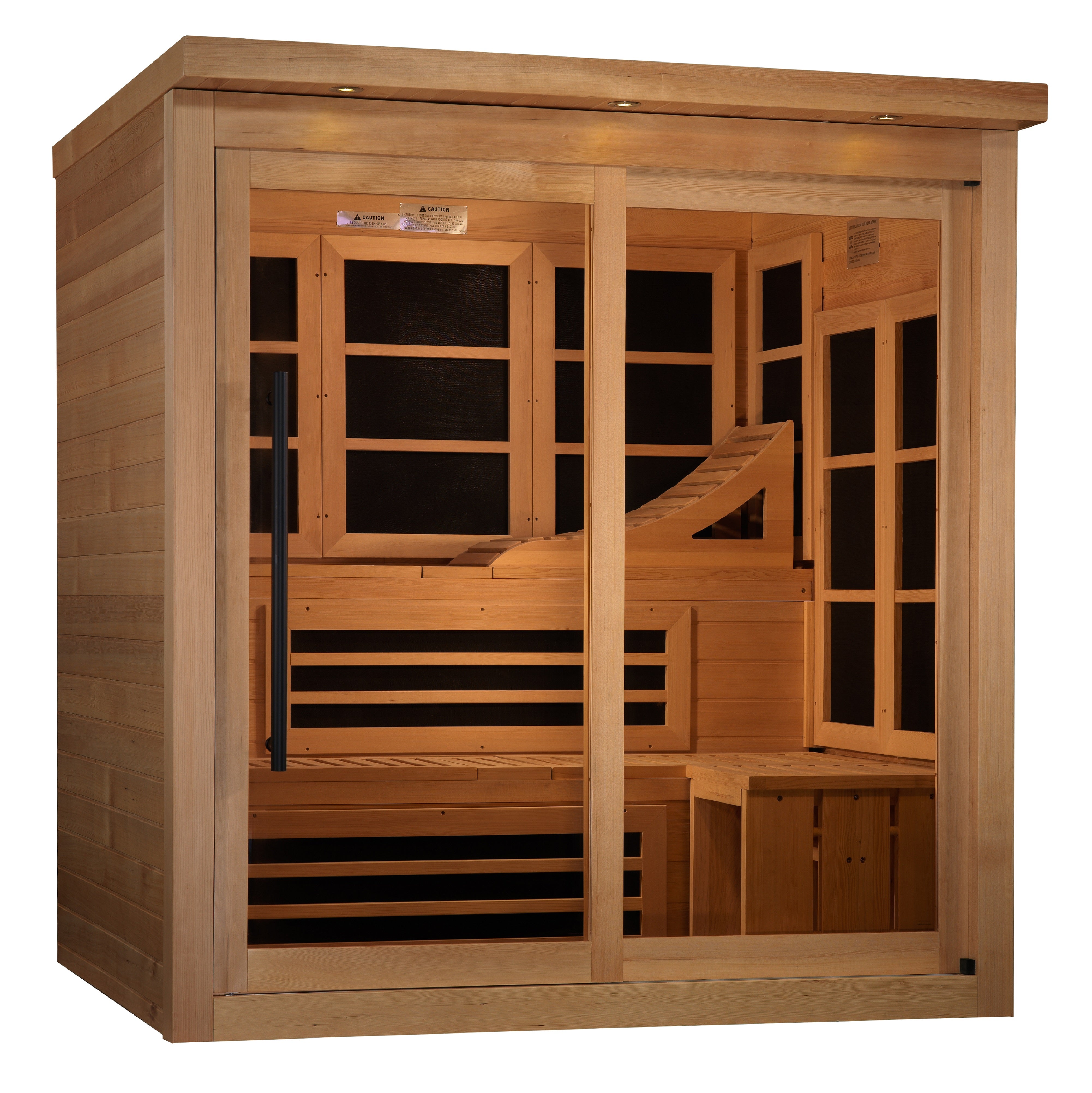 Golden Designs Monaco Limited Edition 6-person PureTech™ Near Zero EMF (Under 2MG) FAR Infrared Sauna (Canadian Hemlock)