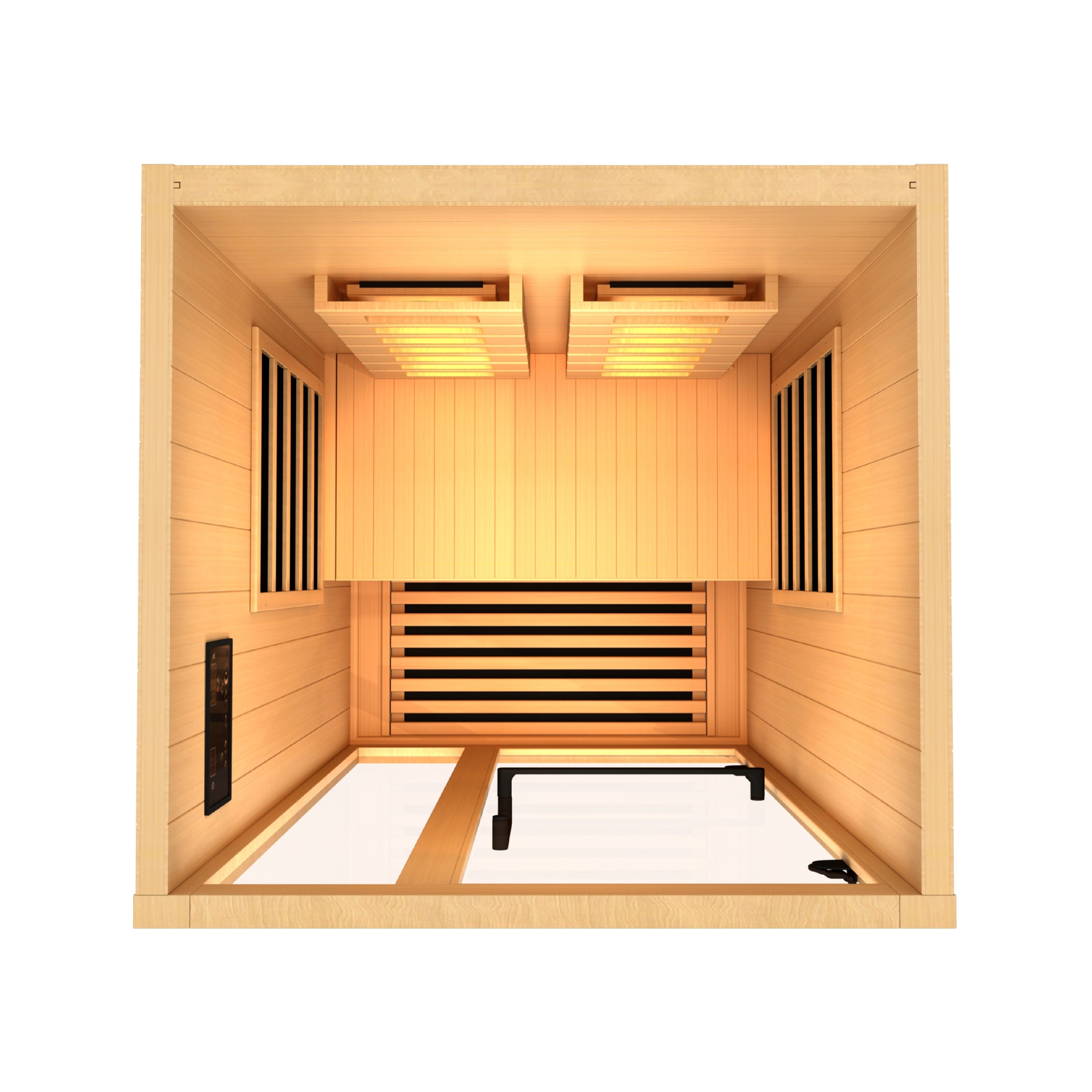 Golden Designs 1-2-Person Full Spectrum PureTech™ Near Zero EMF FAR Infrared Sauna with Himalayan Salt Bar (Canadian Hemlock)