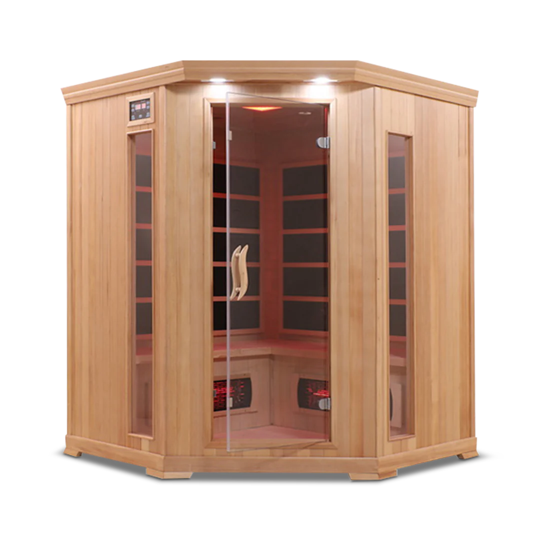 HealthSmart - Hemlock 4-person corner Infrared Sauna