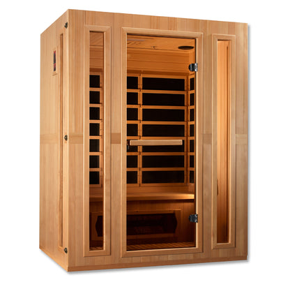 Maxxus Trinity 3-Person Corner Low EMF (Under 8MG) FAR Infrared Sauna (Canadian Hemlock)