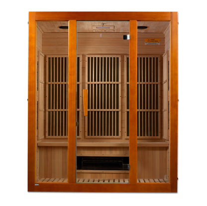 Maxxus 3-Person Corner Low EMF (Under 8MG) FAR Infrared Sauna (Canadian Hemlock)