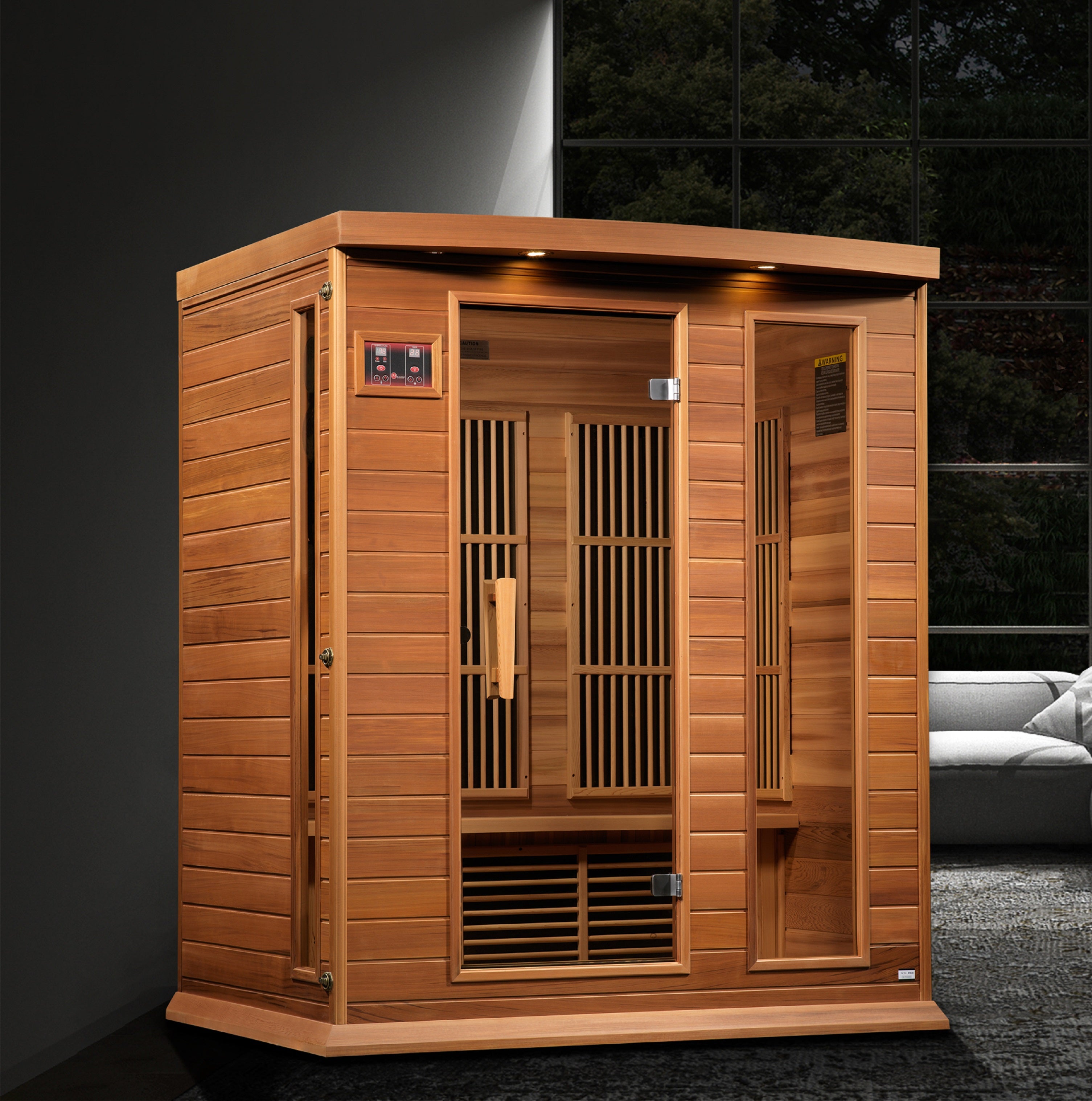 Maxxus 3-Person Low EMF (Under 8MG) FAR Infrared Sauna (Canadian Red Cedar)