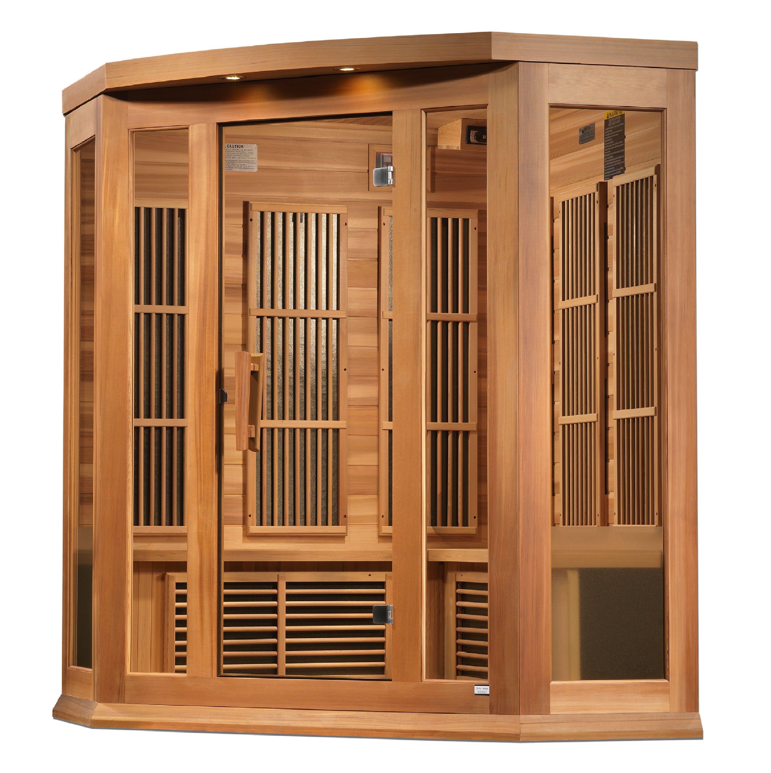 Maxxus 3-Person Corner Low EMF (Under 8MG) FAR Infrared Sauna (Canadian Red Cedar)