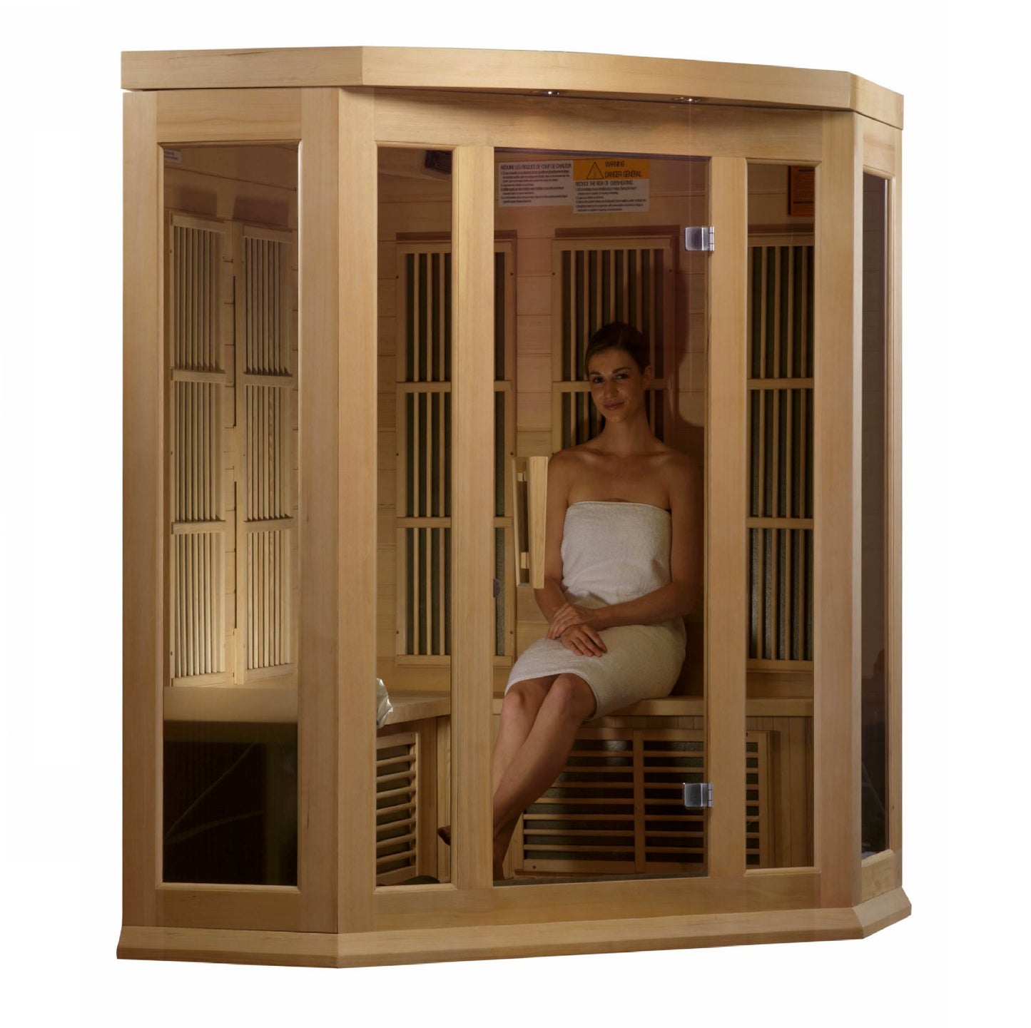 Maxxus 3-Person Corner Low EMF (Under 8MG) FAR Infrared Sauna (Canadian Hemlock)